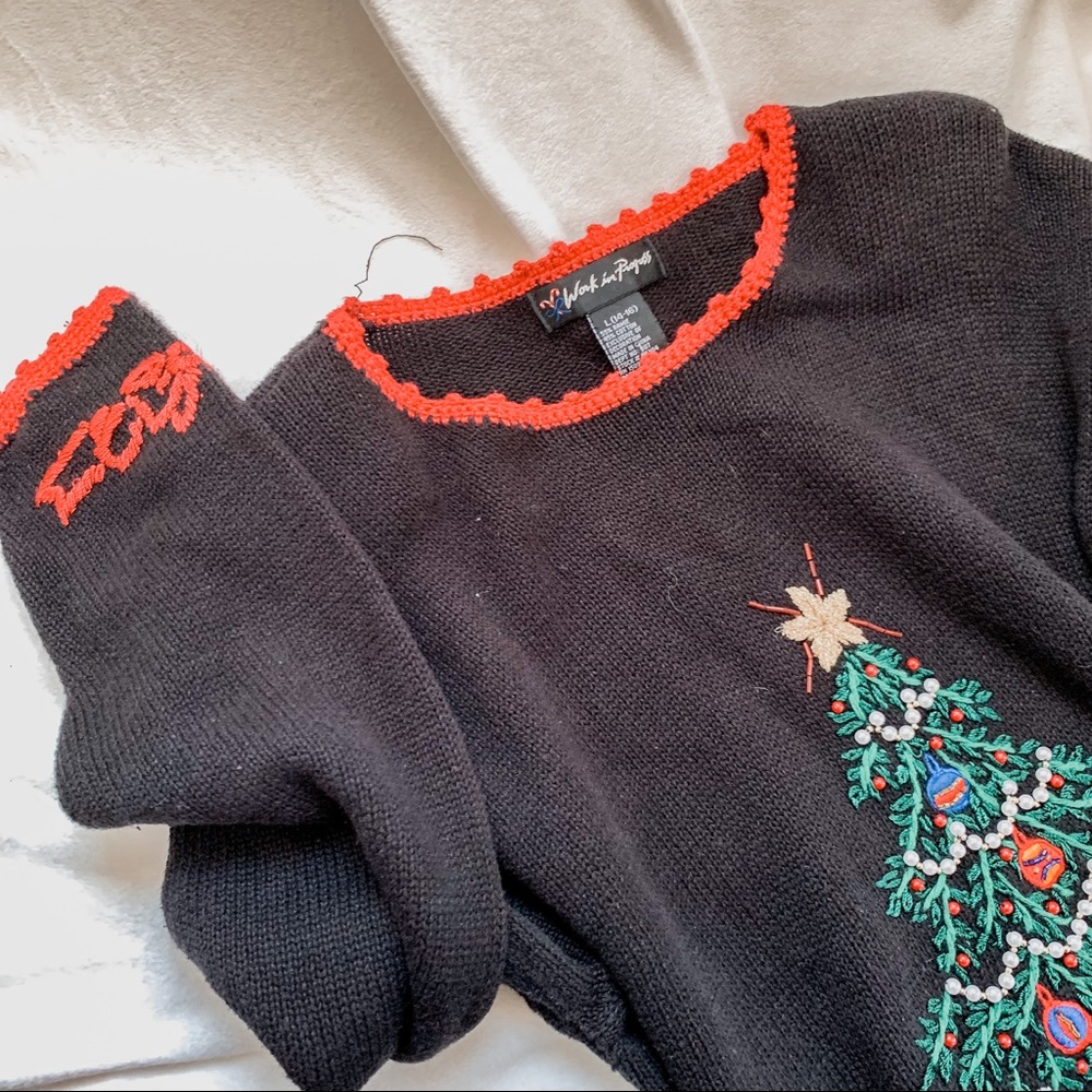 Vintage Black Ugly Christmas Sweater SZ L